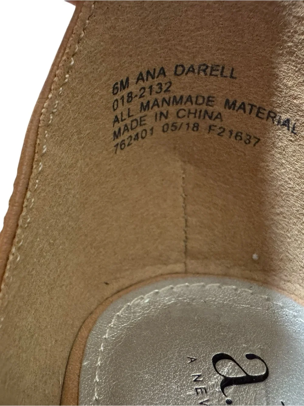 A.N.A. Darrell Tan Ankle-Strap Pointed Flats. Size 6M - Picture 6 of 6